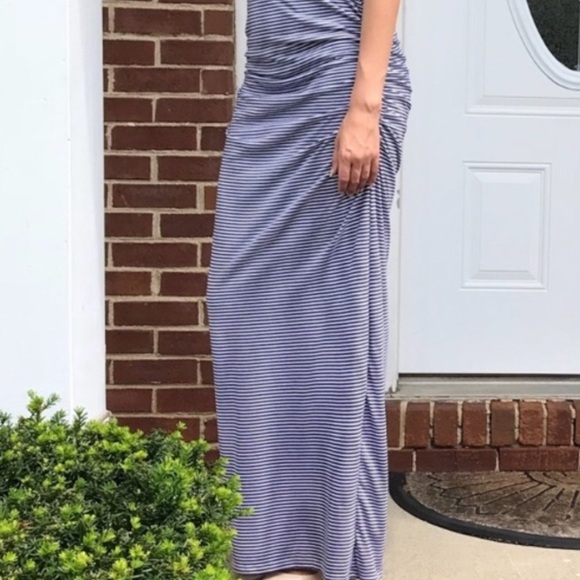 Victoria’s Secret Striped Form-Fitting Ruched Sleeveless Maxi Tank Summe… - Picture 9 of 14
